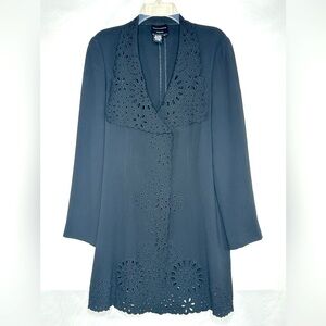 Doncaster Collection Jacket Black‎ Embroidered Snap Closure Whimsigoth Sz 10